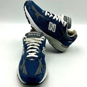 NEW BALANCE 993 USA MENS SIZE 9 ATHLETIC SHOES NAVY BLUE GRAY INDIGO